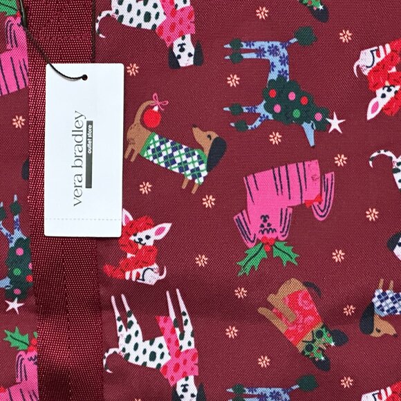 VERA BRADLEY HOLIDAY HOUNDS OVERSIZED CAR TOTE:NWT DOGS - Picture 3 of 13